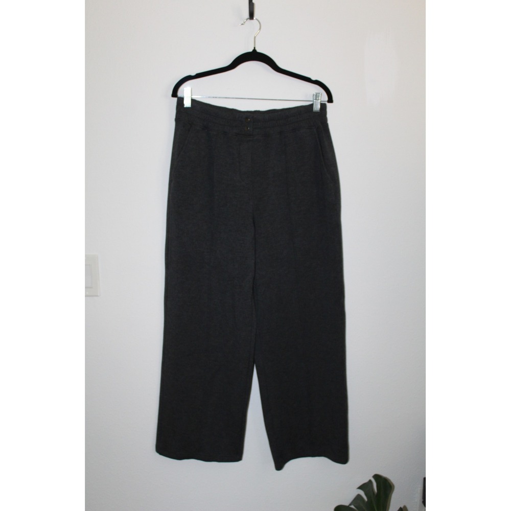 Spanx AirEssentials Wide Leg Pants Charcoal Heather Gray Large Comfy Workwear